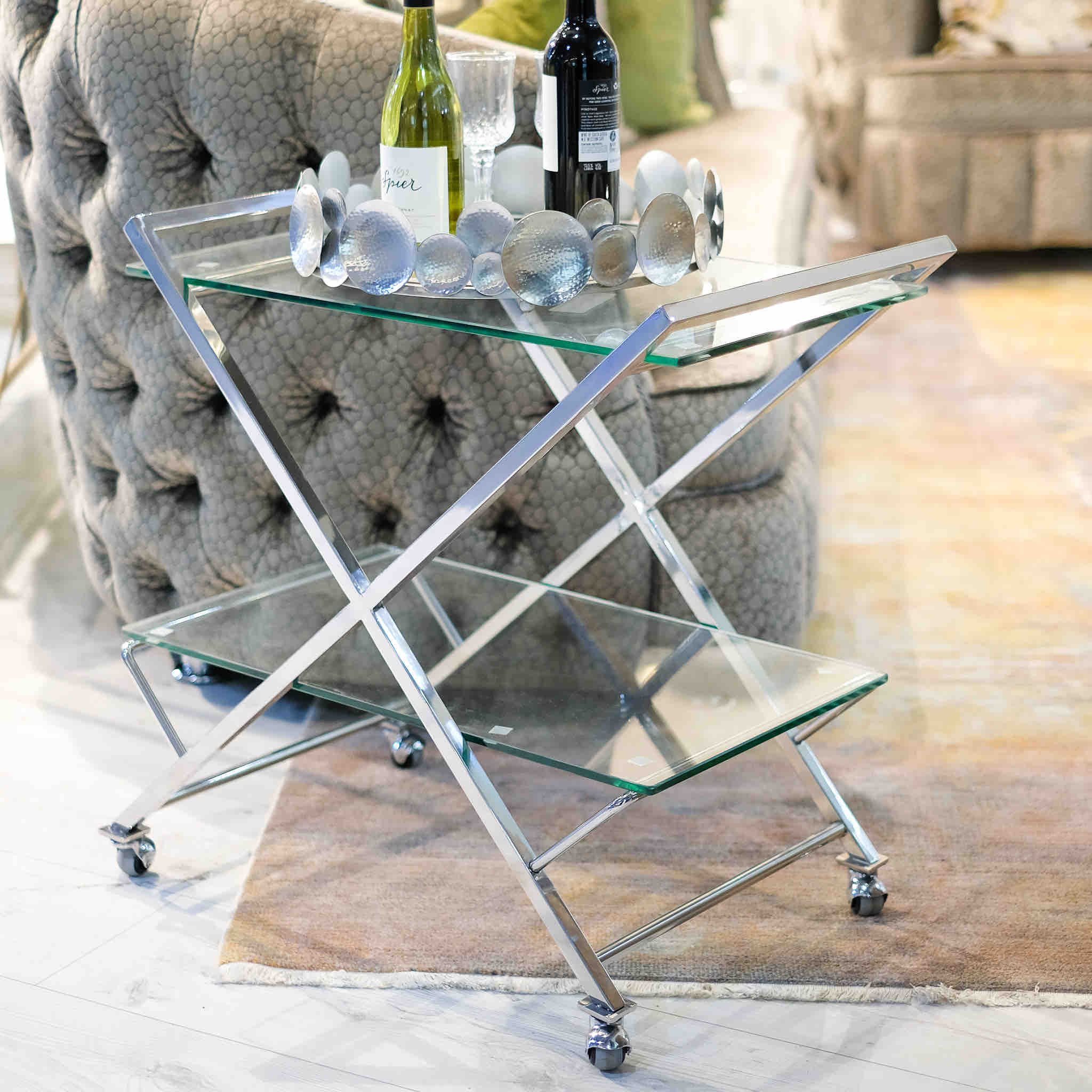 Clear Drinks Trolley