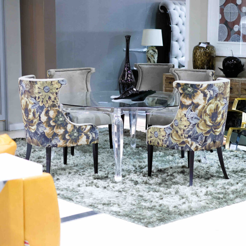 Round Ballerina Dining Table and Pam Dining Chairs