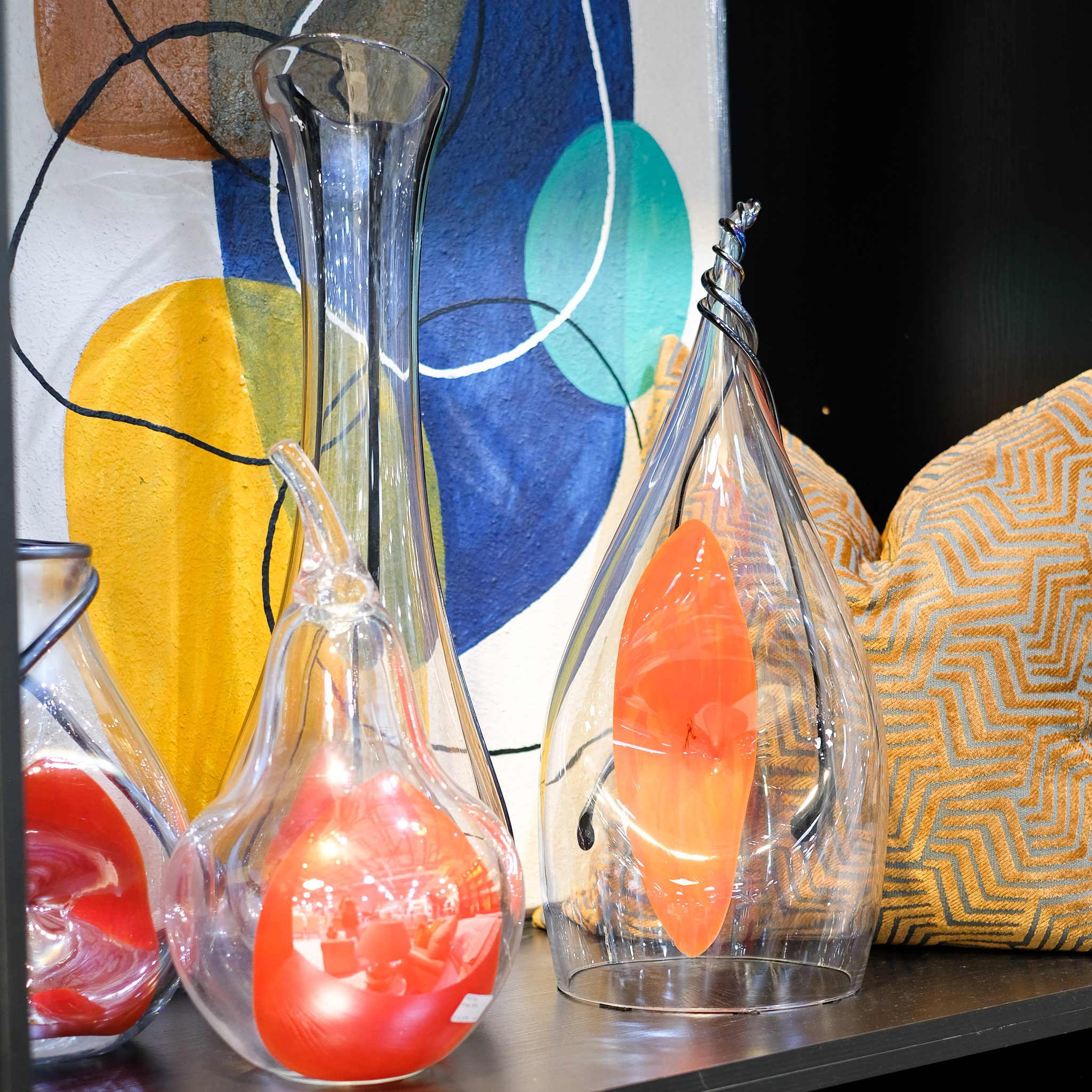 Crystal Glass Clear Orange