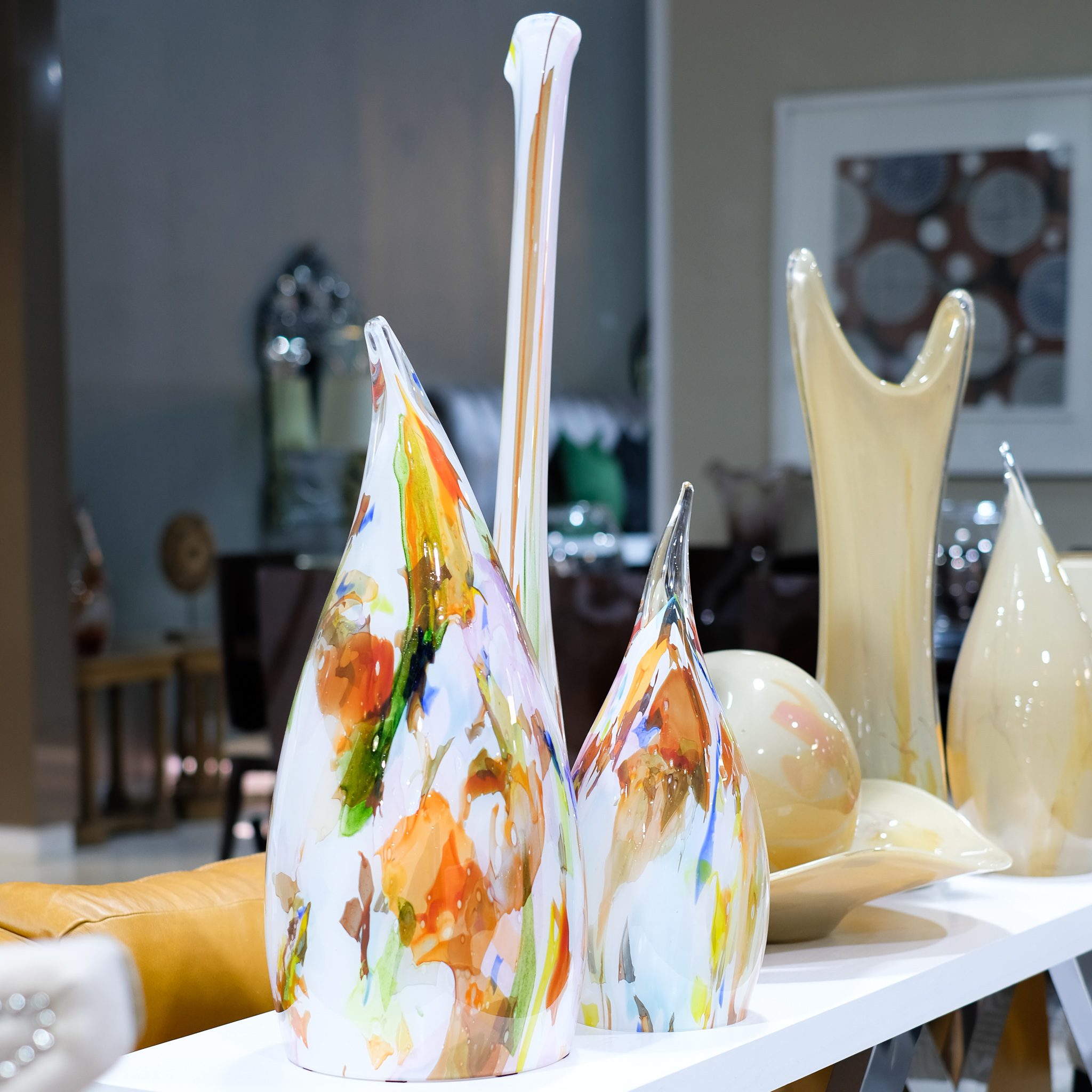 Crystal Glass White and Colour