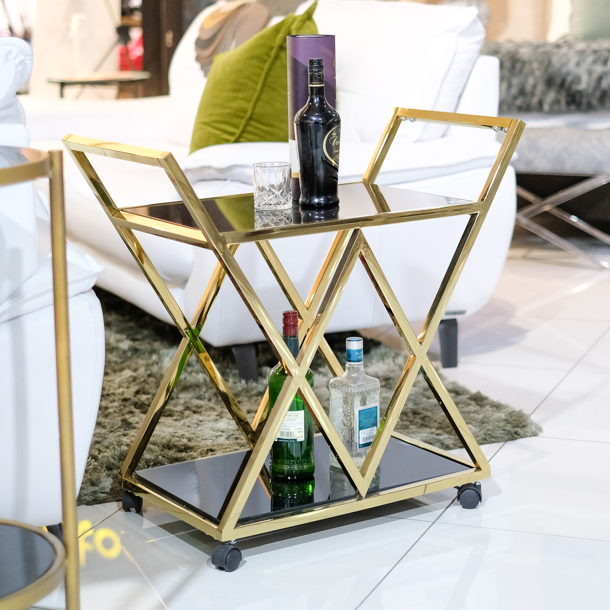 Gold Drinks Trolley