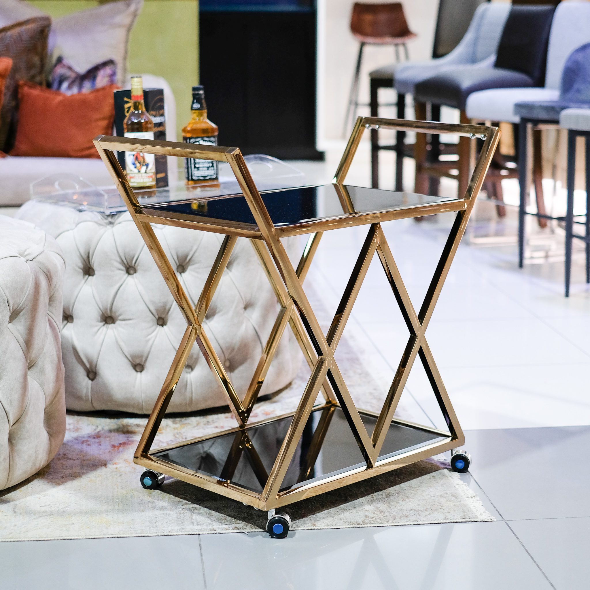 Rose Gold Drinks Trolley